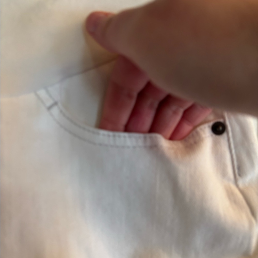 Pea in the Pod Maternity White Jean Skirt, size Large - Picture 5 of 10
